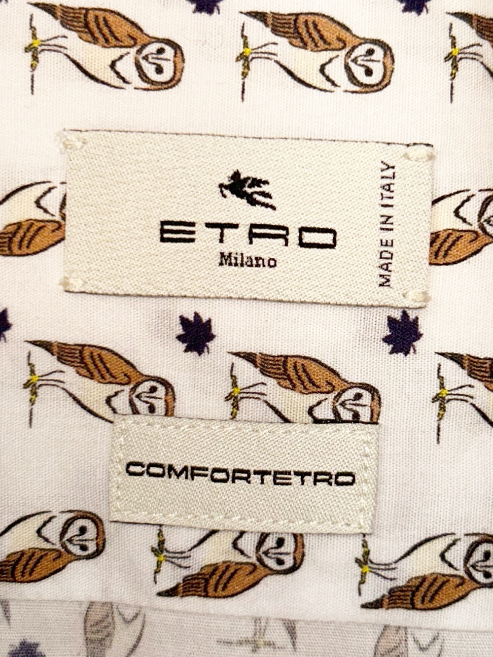 ETRO The Barn Owl Comfortetro Stretch Cotton Button Up Men’s Shirt SZ: 44 - Picture 8 of 16